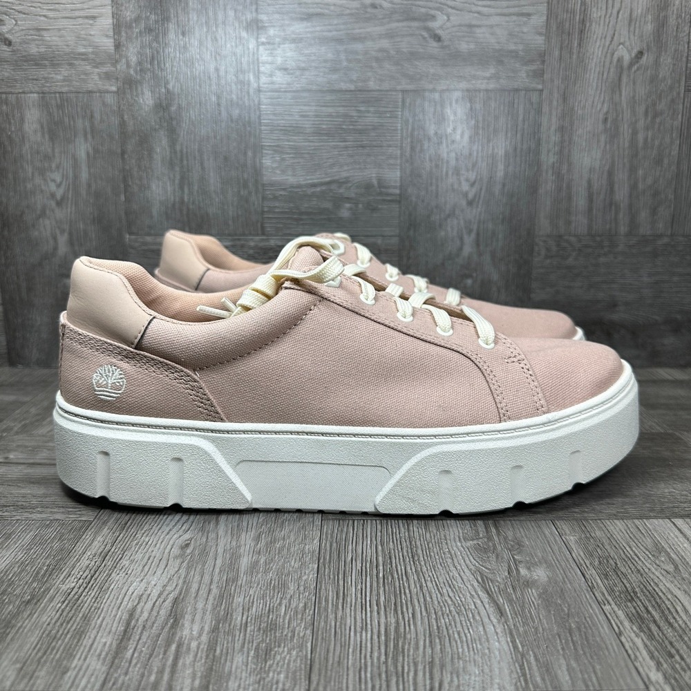 Timberland Laurel Court Sneaker‎ Womens 11 Pink Platform Canvas Lace Up NEW